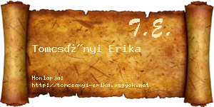 Tomcsányi Erika névjegykártya