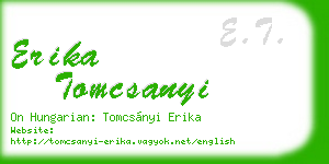erika tomcsanyi business card